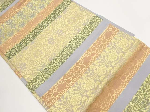 JAPANESE NAGOYA OBI / WOVEN FLOWER CREST